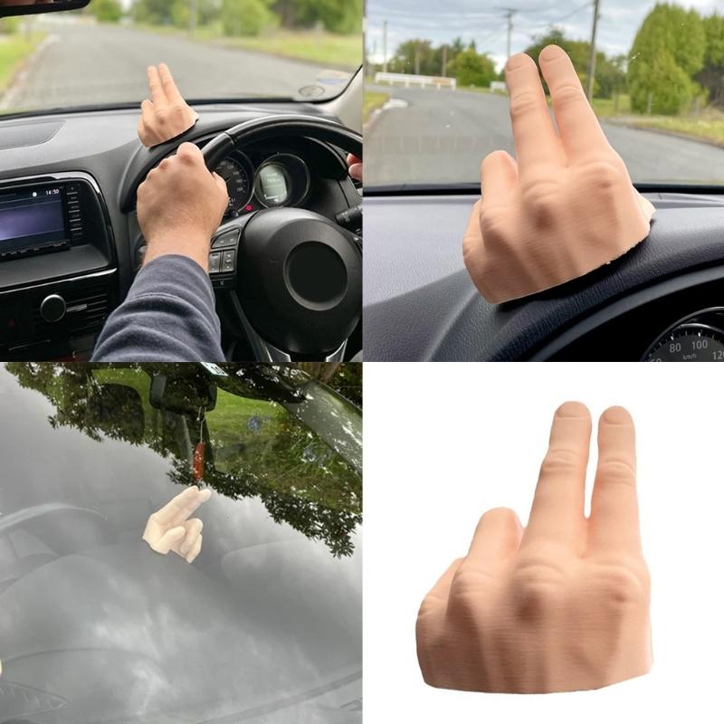 La Mano Ondeggiante Pigra a 2 Dita per Decorazioni Cruscotto Auto Mano Ondeggiante Interno Auto 4,53"×4,33" per la Maggior Parte delle Auto