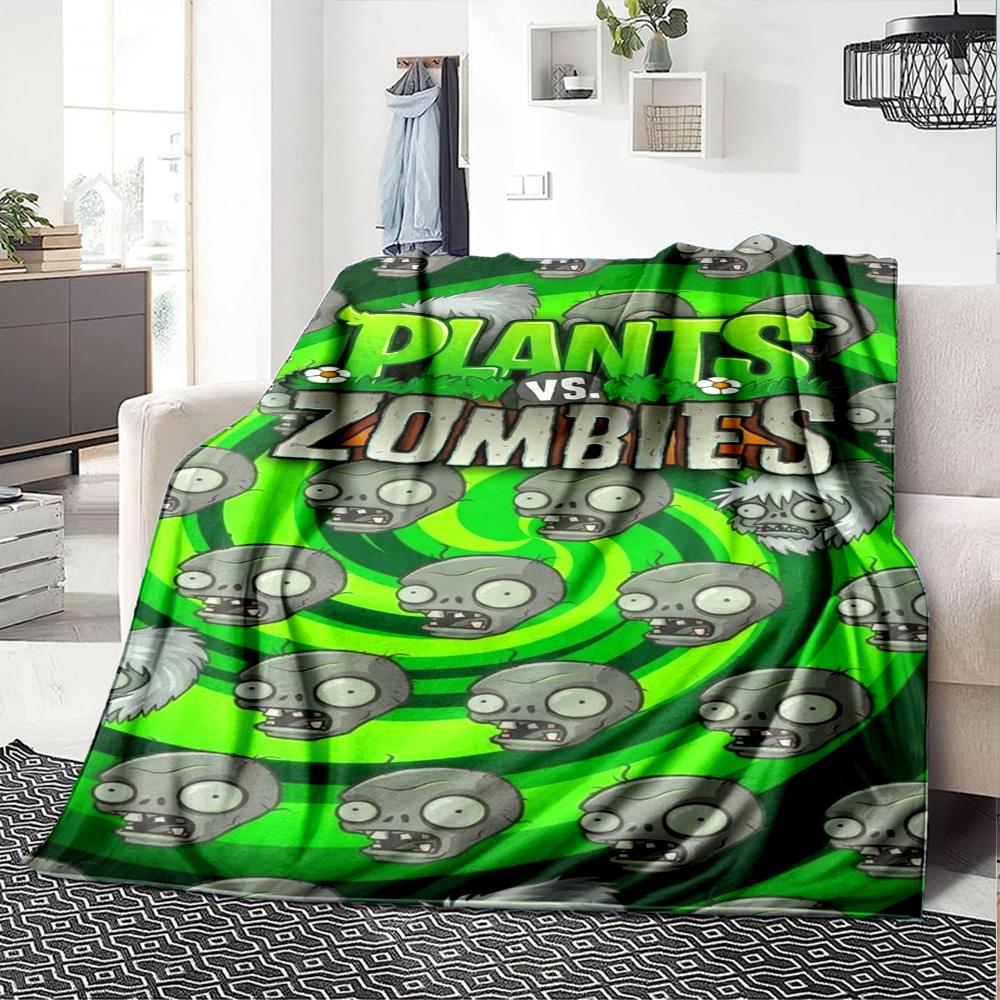 Plants Vs. Zombies Blanket Durable Comfort Suitable for Seaside Office Livingroom Four Seasons Multipurpose Playful Design