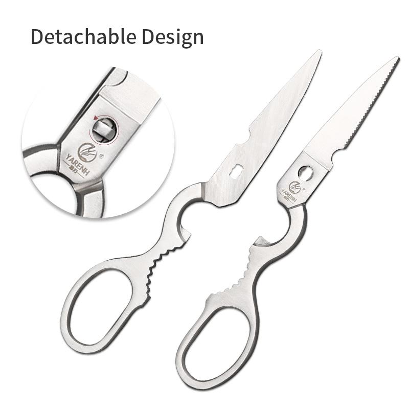 YARENH Stainless Steel Kitchen Scissors Nutcracker Poultry Bone Bottle Opener Multifunction Shear Cutter