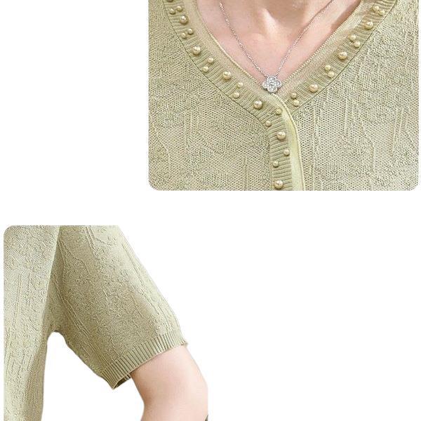 Mom's Summer Ice Silk Short-Sleeve T-shirt for Women 50+