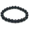 8mm Natural Black Onyx Gemstone Beads Stretch Bracelet 7.5" Handmade Pure Black Stone Bracelet For Men/Women RBB-63