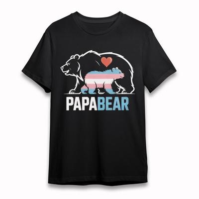 Damen Oversize Klassisches T-Shirt Papa Bär Vater und Junges Grafik Baumwoll-Tee USA