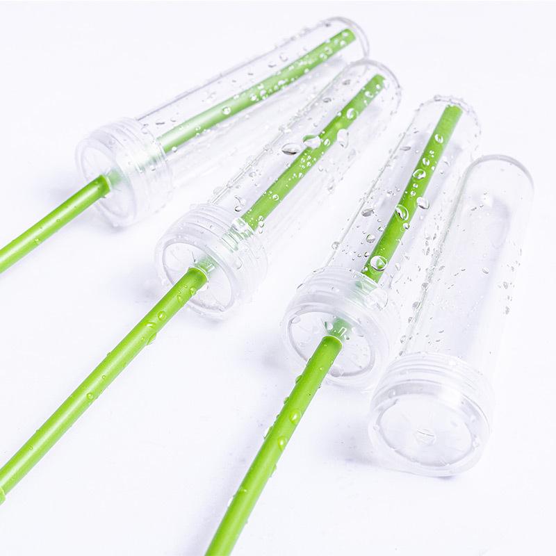 20Pcs Plastic Flower Water Tubes With Silicone Caps, Reusable Transparent Floral Vials For Flower And Plant Preservation