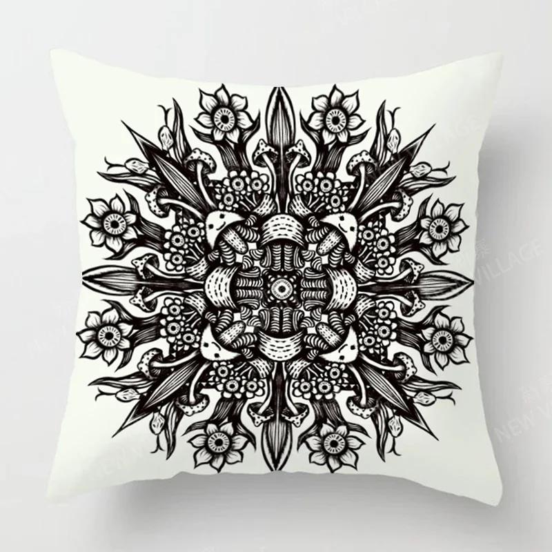 Herbstliche Heimdeko Herbst Wohnzimmer Überwurf Kissenbezug Sofa Boho Kissenbezug Mandala