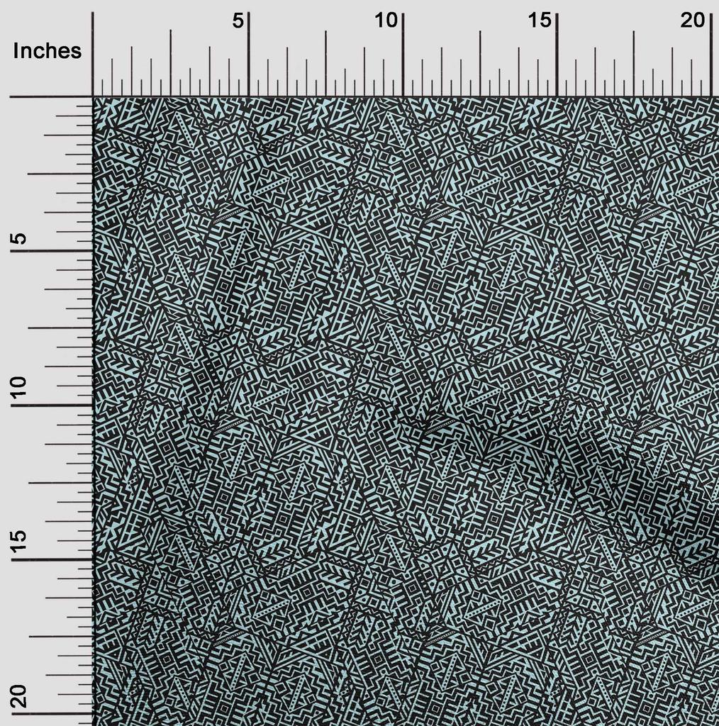 oneOone Cotton Flex Dusty Teal Green Stoff, abstrakter Nähstoff, Meterware, bedruckt, DIY-Kleidung, Nähzubehör, 40 Zoll