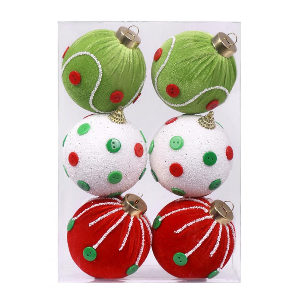 Hanging Christmas Decorations Plush Christmas Balls Elegant Plush Christmas Ball Ornaments with Lanyard for Home for Xmas