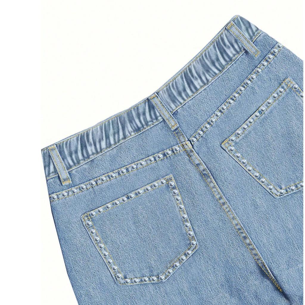 Women's Color Trend Ripped Casual Fashion Straight Leg Jeans