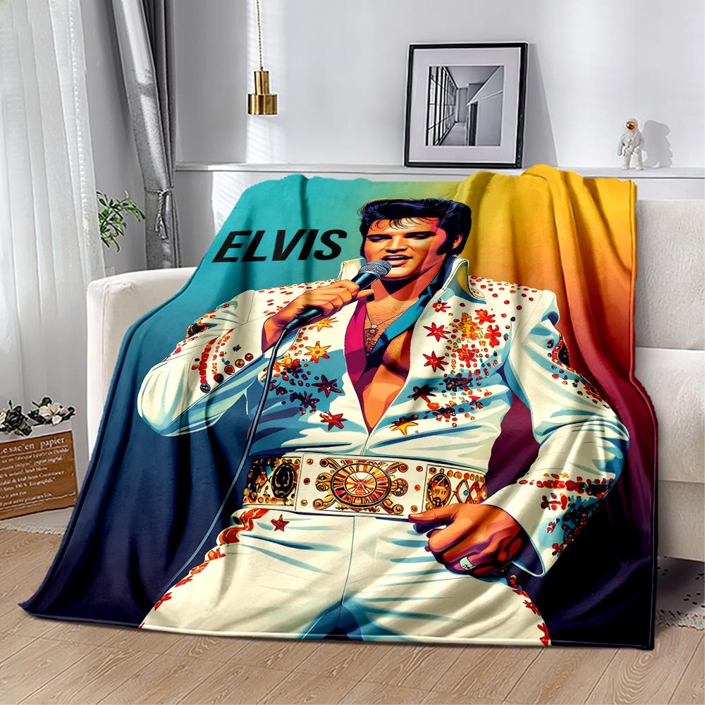 Elvis Presley Performance Blanket Warmthful Decor Great for Picnics Seaside Bed for All Occasions Digital Print