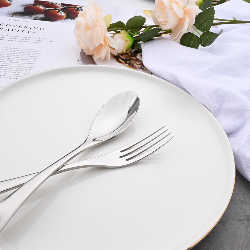 Luxury 6Pcs Dinner Fork Tableware Dinnerware 18/10 Stainless Steel Silverware Gold Kitchen Party Home Flatware Cutlery Set