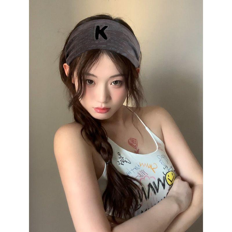 INS Letter Wide Brim Fashion Hair Band Sports Headwear