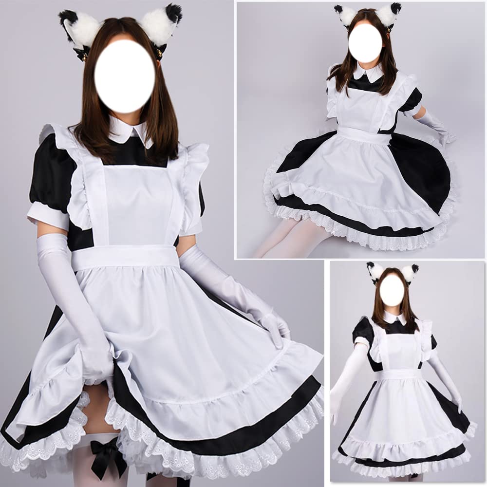 [FULINE] Maid Clothes, Cosplay, Maid, Standard Costume, 3 Piece Set, Costume, Cosplay, Cute, Men's, Women's, Halloween Cosplay, 3XL