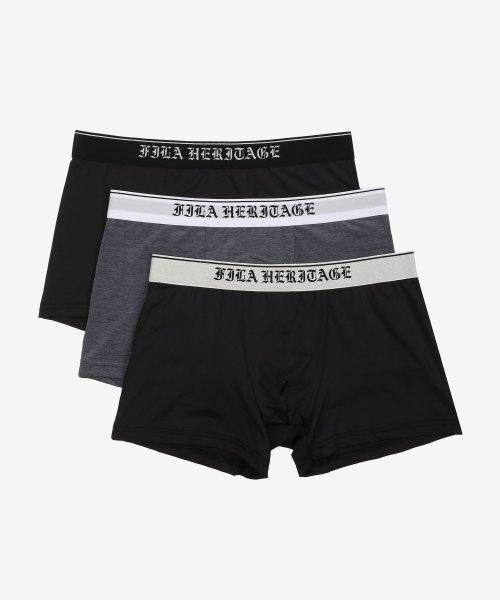 

[FILA] Old English Trunks 3-Pack FI4DRG1107MBLK [Shipped from Korea] 100% Authentic 100