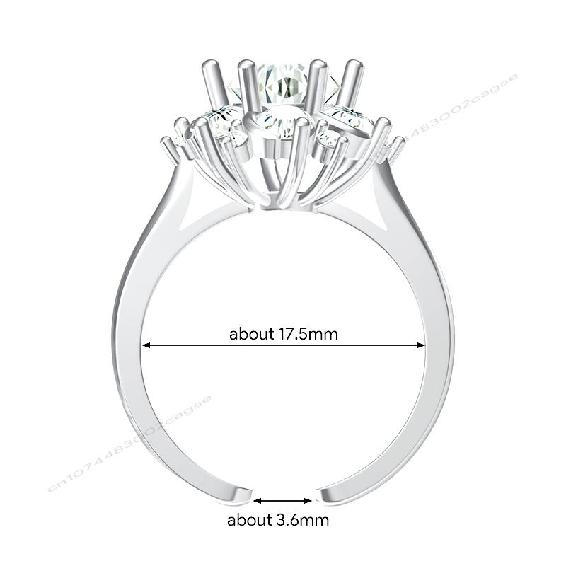 

Fashion 925 Sterling Silver color Creative Rings Women Jewelry Resizable Finger Ring Zircon Resizable