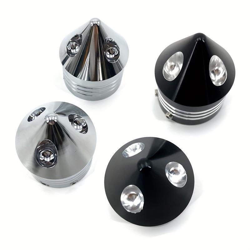 2 pièces CNC usinées en aluminium Bouchons de boulons d'écrou d'axe avant de moto pour Sportsters, Electra Glides, Forty-Eight, Road King - Durables, Anti-corrosion