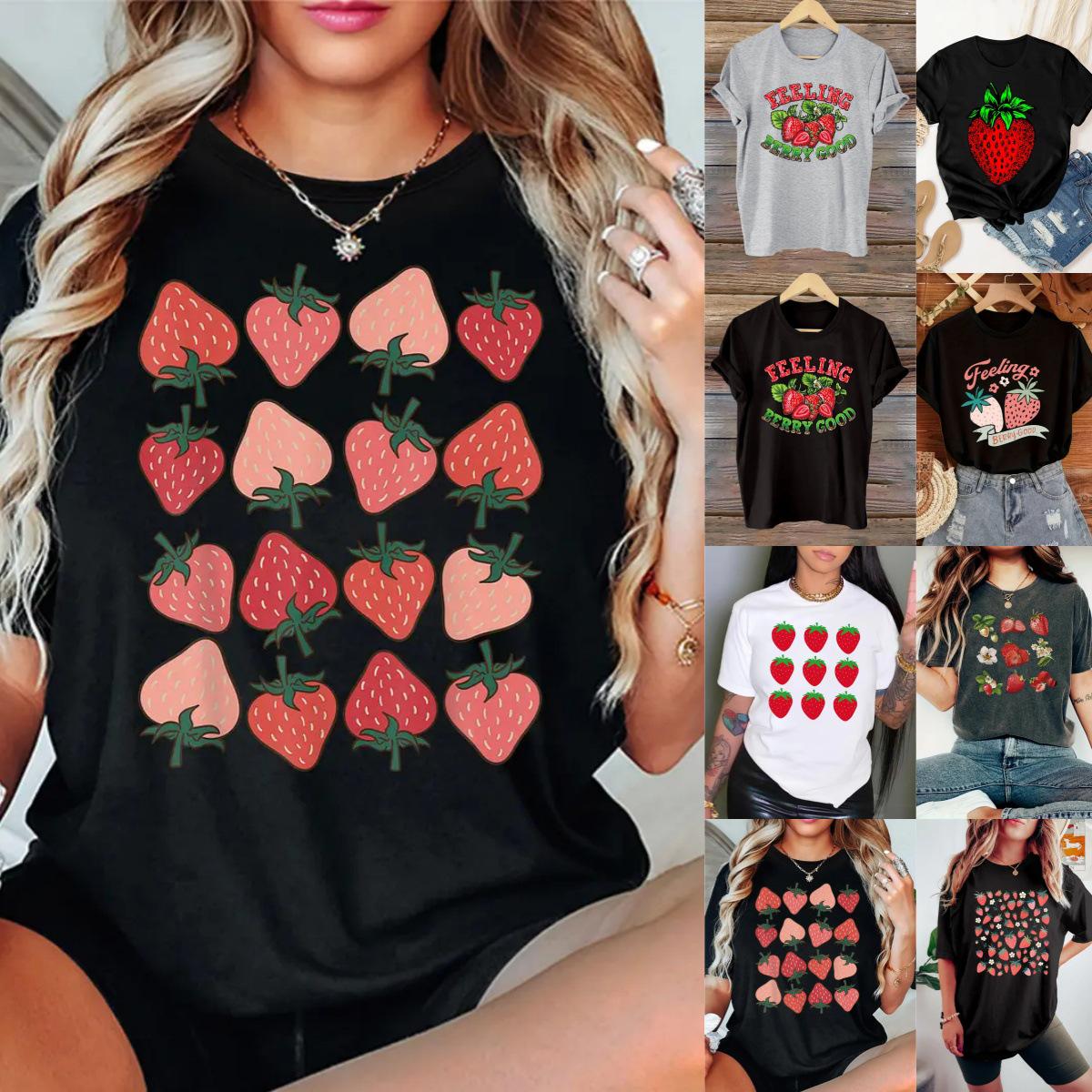 

Women s Short Sleeve Cherry Print Top with Free Shipping Medium
