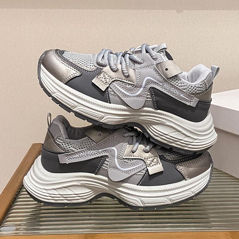 New dad shoes women's spring student sports running shoes casual shoes with heightened thick soles