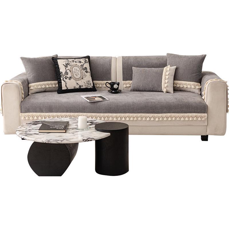 Nordic Style Chenille Sofa Cushion, Universal Non-Slip, Thickened Wear-Resistant Cover for All Seasons.