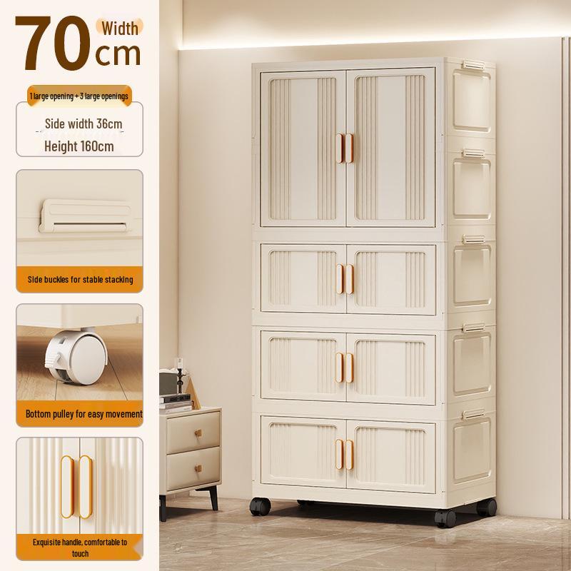 Children's Wardrobe & Storage Cabinet for Clothes, Snacks & Toys - No-Install Foldable Plastic Box