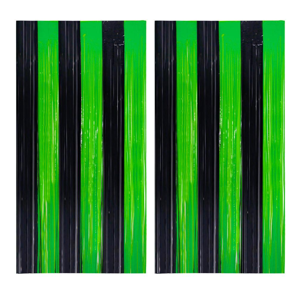 Vibrant Black And Green Rain Curtain For Stunning St. Patrick's Day Party Backdrops