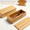 1pc Storage Box, Japanese Style Bamboo Spoon And Fork Cutlery Storage Box, 2-grid Divided Chopstick Box With Lid, For Restaurant And Hotel