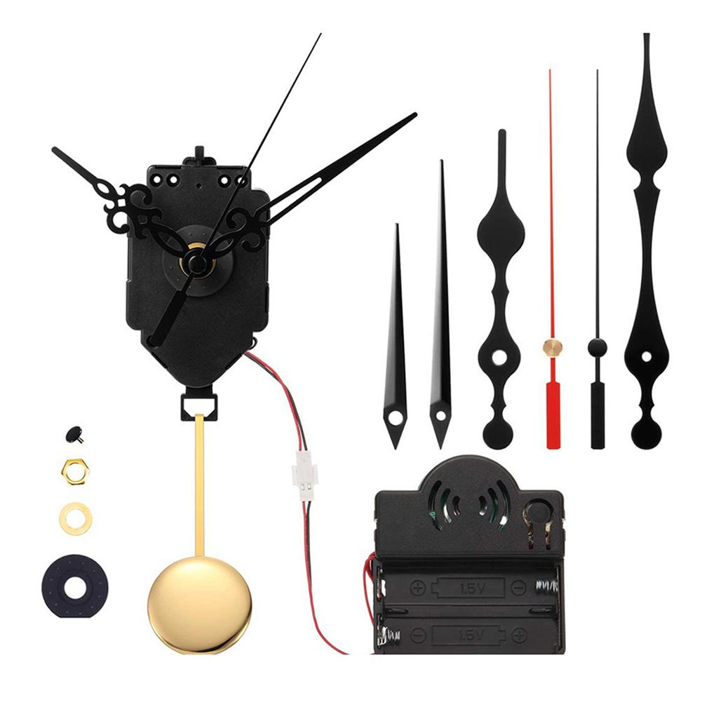 Clock Swing Mechanism Set With Music Box, Gold Pendulum, And Multiple Pointers For Quartz Wall And Wooden Clocks