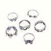 Retro Gothic Punk Street Ring Set: Distressed Black Hand Jewelry