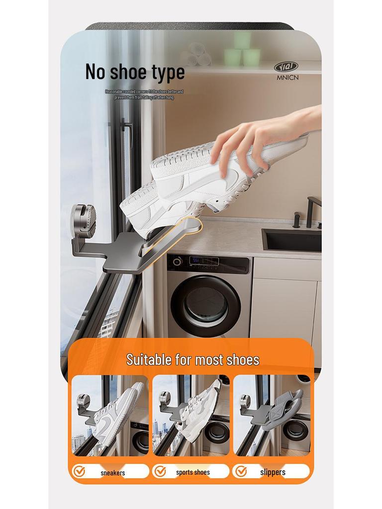 Suction Cup Shoe Rack: No-Punch Balcony Sandal & Shoe Drying Solution