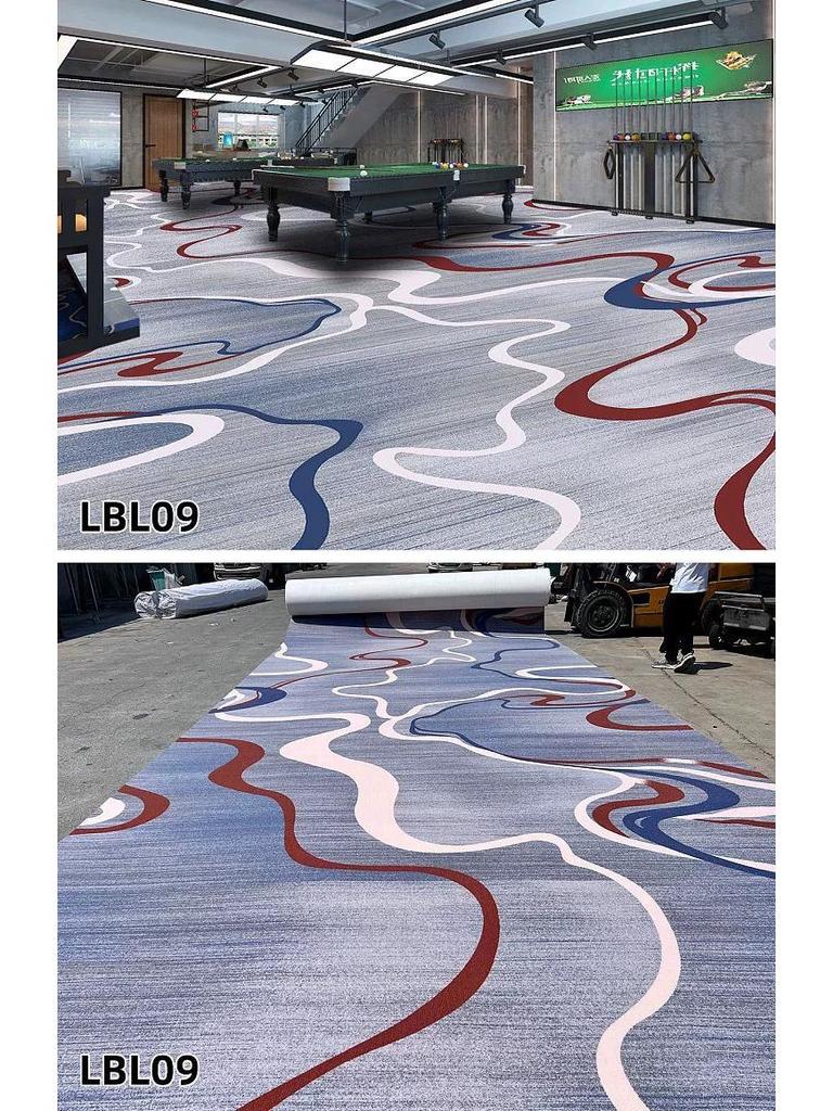 Luxuriöser feuerfester Nylon-Teppich für Billardhallen in Hotels - Teppich mit großflächigem Druck