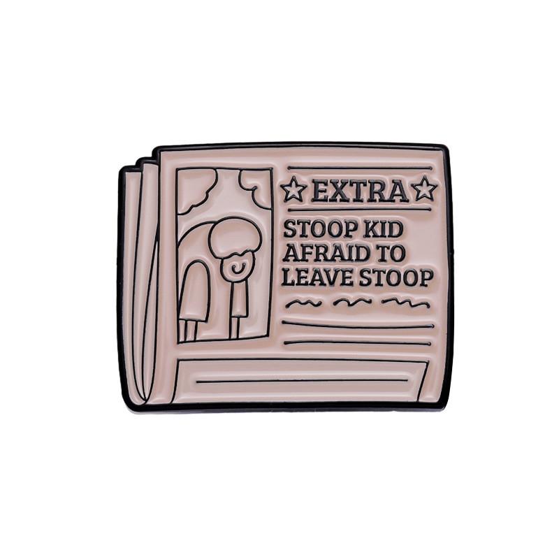 Unique Alloy Letter Newspaper Style Brooches For Fashionable Backpack Accessories