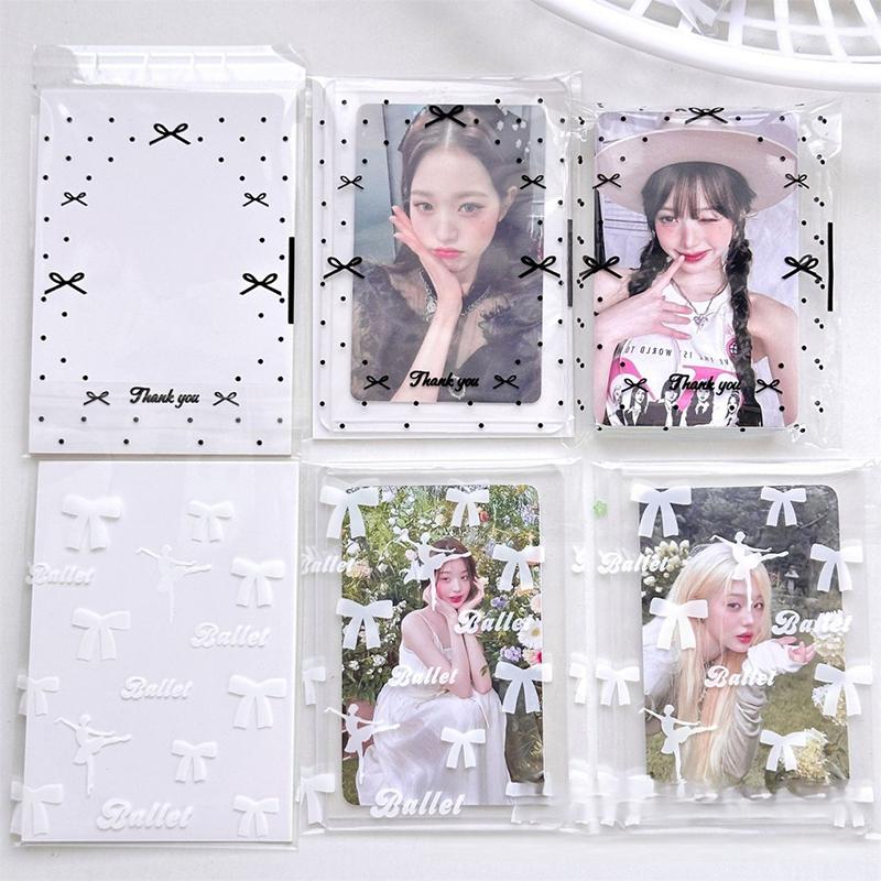 50Pcs/Pack Clear Photocard Sleeves Self-Adhesive Card Cover Idol Photo Packaging Bag Self Sealing Bag Gift Card Protector