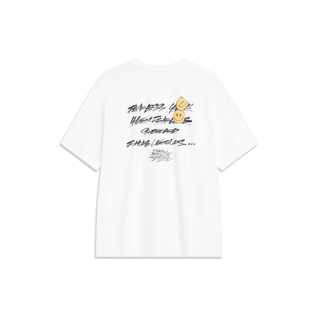 Li Ning T Shirts Men s Ivory Crew Neck Moderate Straight Fit AHST475-4 XL
