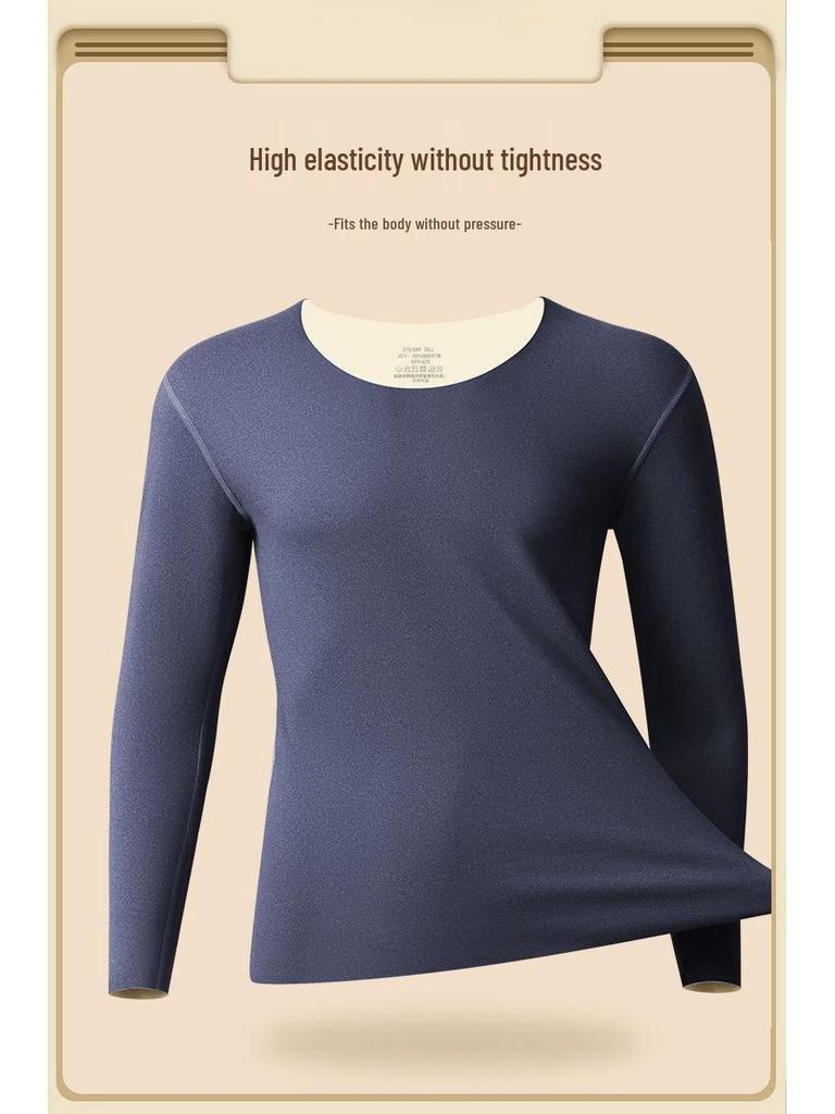 Men's Wool Extra Thick Thermal Underwear Set - Cold Protection, Plus Size, Loose Fit, Plus Velvet, Trendy Autumn Collection