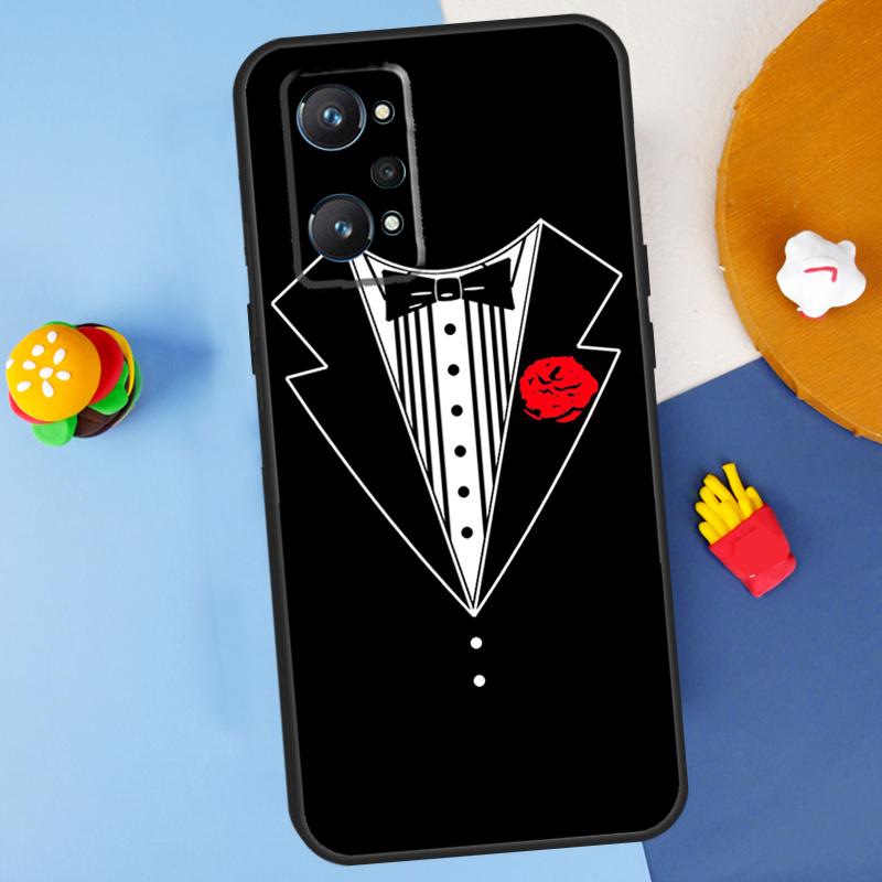 Man Suit Shirt Tie For Realme GT7 Pro GT 6T 6 5 C67 C61 C55 C53 C51 C21Y C25S C75 10 11 12 13 14 Pro Plus Case