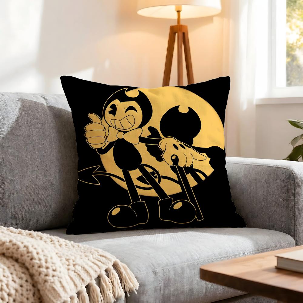 Bendy And The Ink Machine Cushion Cover 1Pcs Decorative Covers Soft Cushion Case For Sofa Couch Decor 40X40 45X45 Pillowcases