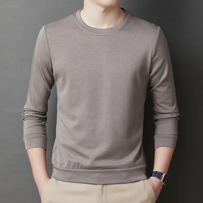 Maglietta a maniche lunghe da uomo girocollo semplice tinta unita maglietta base felpa di cotone maglietta casual top vestiti