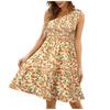 Summer Beach Skirt Floral One Shoulder Medium Length Dress Bohemian Strapless Strapless Dress