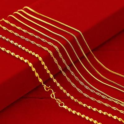 Vietnam Sand Gold Necklace Double Layer Chain Women Jewelry Accessories Without Pendant Necklace
