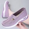 2025 Spring Breathable Knitted Sports Shoes for Women, Large Sized Hollow Soft Soled Flat Shoes for Women, Non Slip Casual Shoes