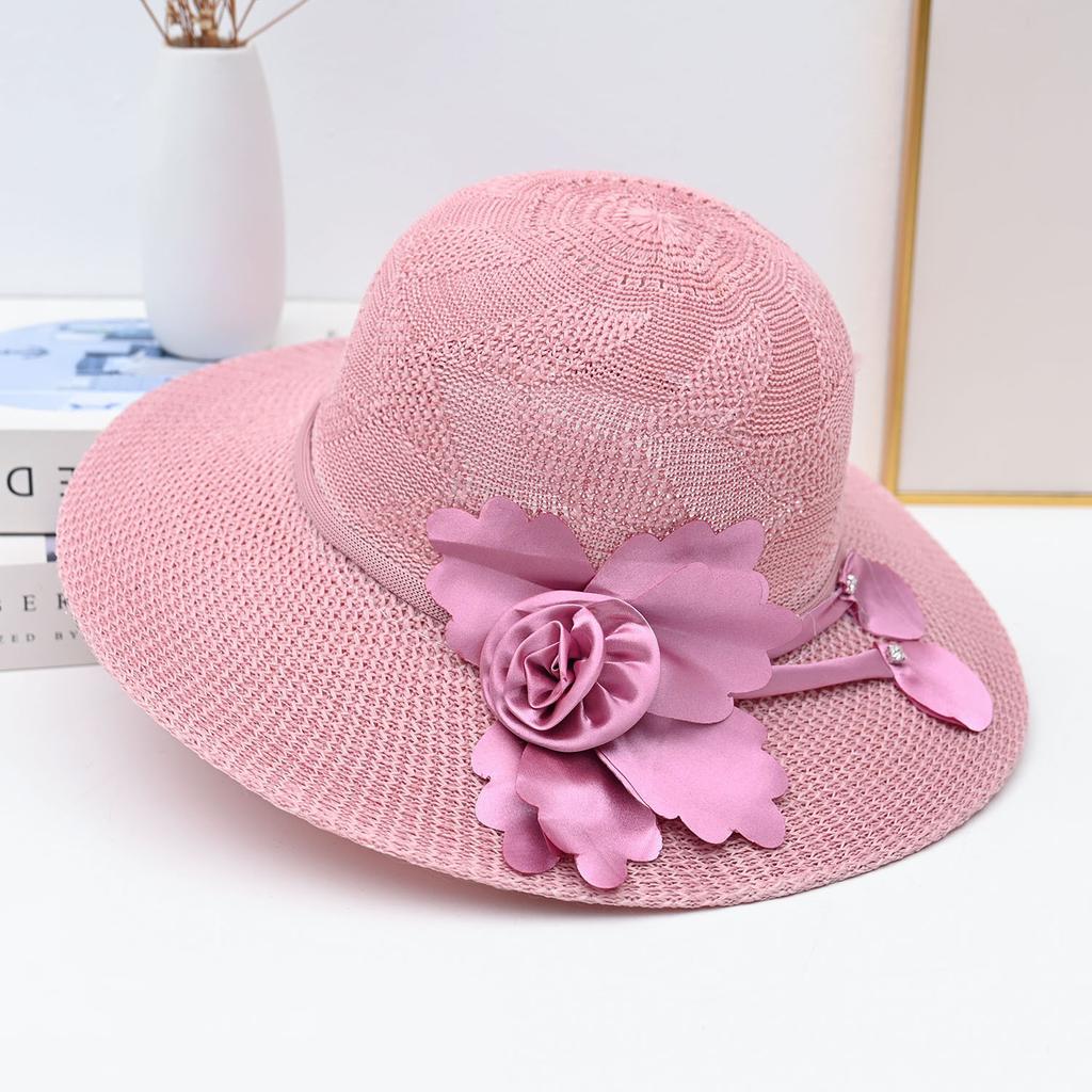 Hat Women's Summer Straw Hat Fashion Beach Hat Versatile UV Protection Sun Hat Flower Sun Protection Hat