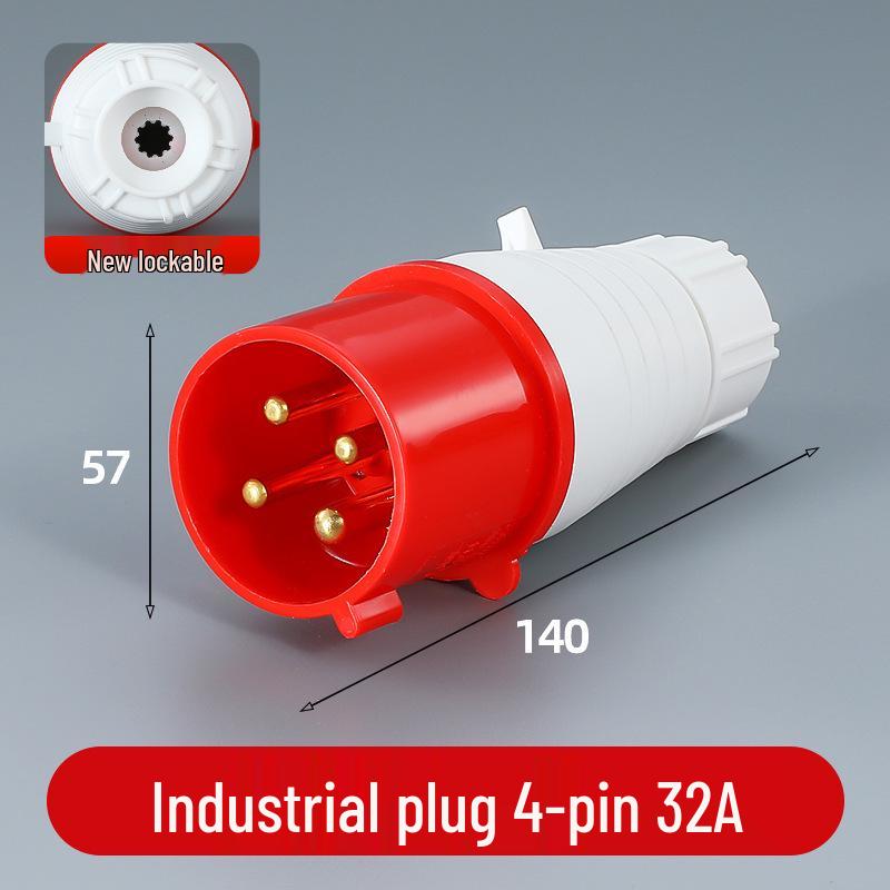 3/4/5 Pin Waterproof Aviation Connector, 32A, Three-Phase, Male & Female, Non-Explosion-Proof