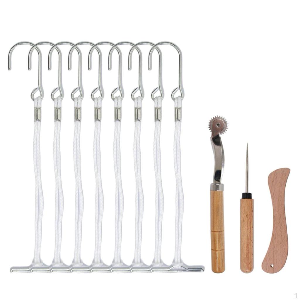 11 Pieces Sewing Pattern Storage Hooks Tools Set Tracing Wheel PU Leather Crafts Professional