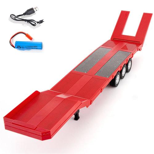 Wheelfun 3-Axle Plastic Semi-Trailer Flatbed 1502 1/18 Remote Control Tractor Truck Upgrade Parts for Huina 1501 RC Lorry Car Model