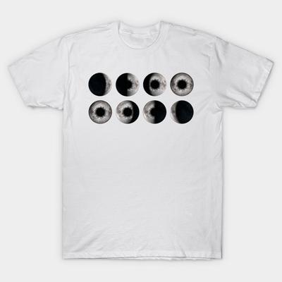T-Shirt Damen Mond Augen Phasen 2 Harajuku Print Kawaii T-Shirt Sommer Kurzarm Damen T-Shirt Top Tee