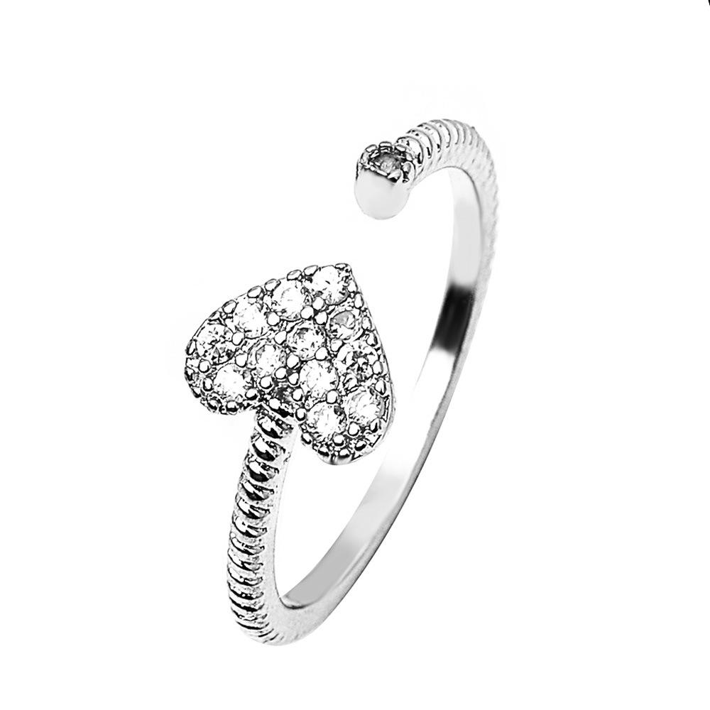 Trendy Diamond Butterfly Heart Open Ring - Unique Musical Note Design for Couples