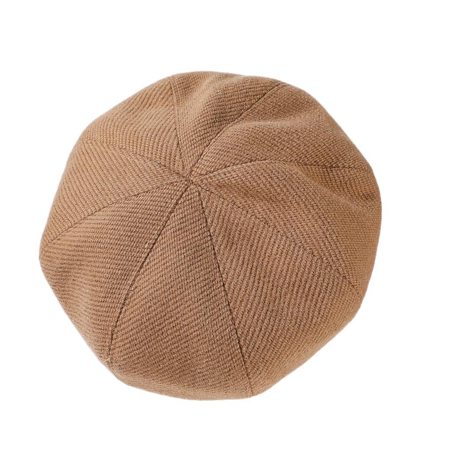 Thick Plush Octagonal Hat Women's British Solid Color Painter Hat Autumn Winter Newsboy Hat