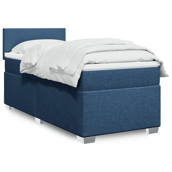 Maison Exclusive - Sommier à lattes de lit avec matelas Bleu 100x200 cm Tissu