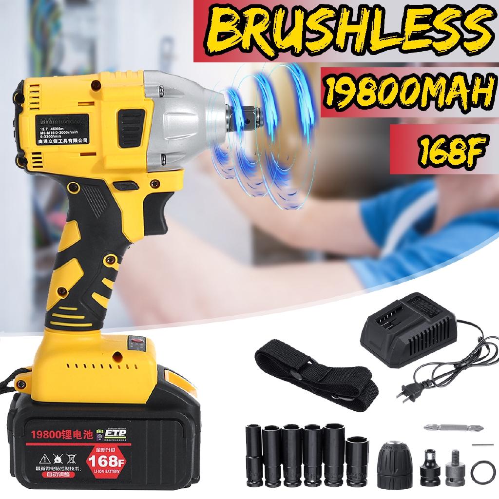 

110-240 В 168 ВФ 460 Нм 19800 мАч Электрический бесщеточный ударный гайковерт Беспроводной привод Ударные инструменты