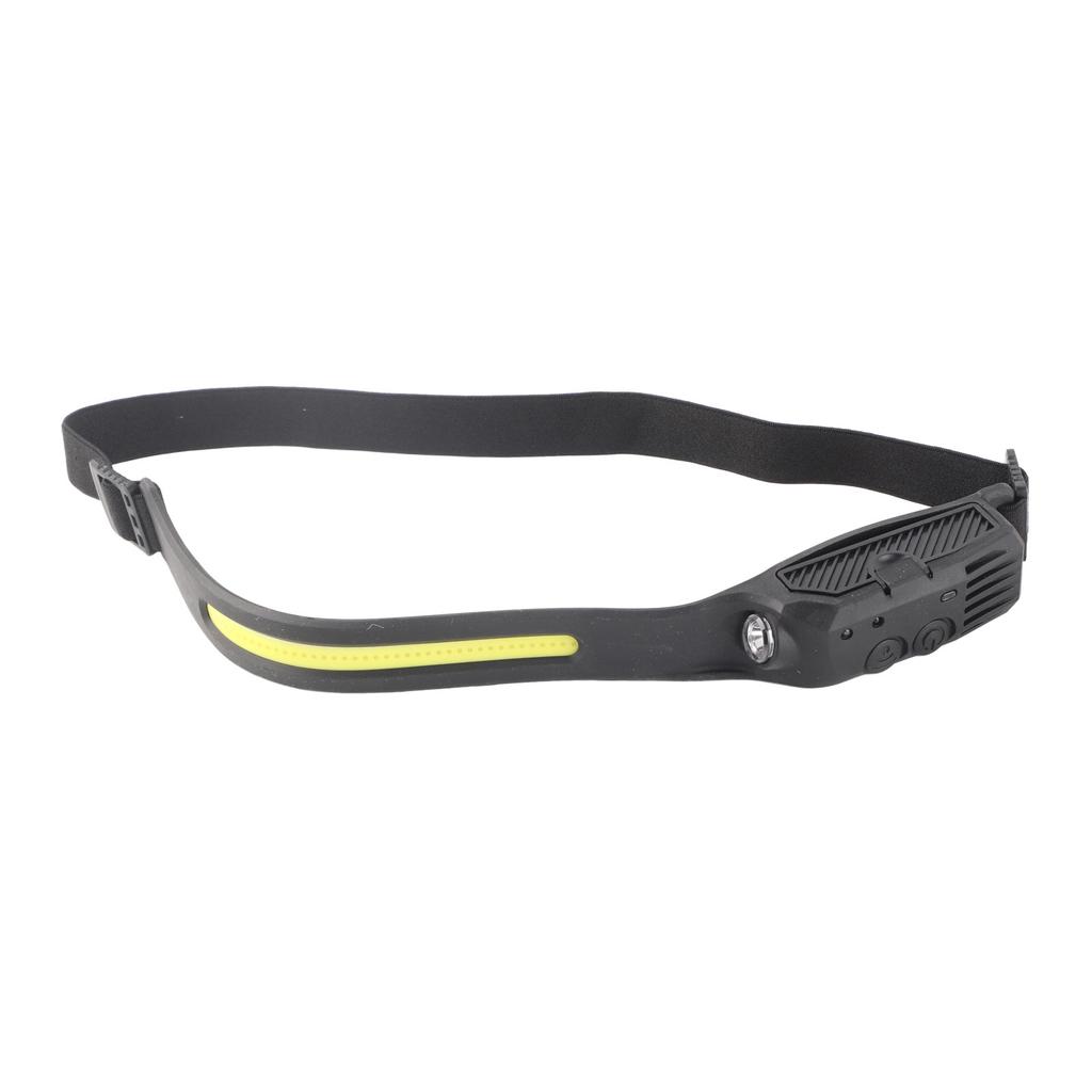 LED Headlight USB Charging 4 Level Double Button Switch Silica Gel Material Intelligent Sensing COB