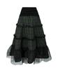 Mileko Folded Check Frill Mesh Sk Khaki