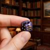 Tabletop Game Dice Natural Hand Carved Stone Dice, Mini Healing Faux Crystal Casual Night 6-Sided Golden Dots for Board Game, Casino Polished